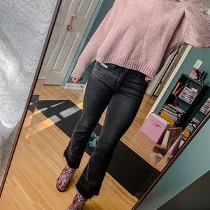 Black Cropped Flare jeans